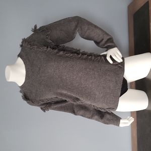 Mystery Grey Fringe Sweater